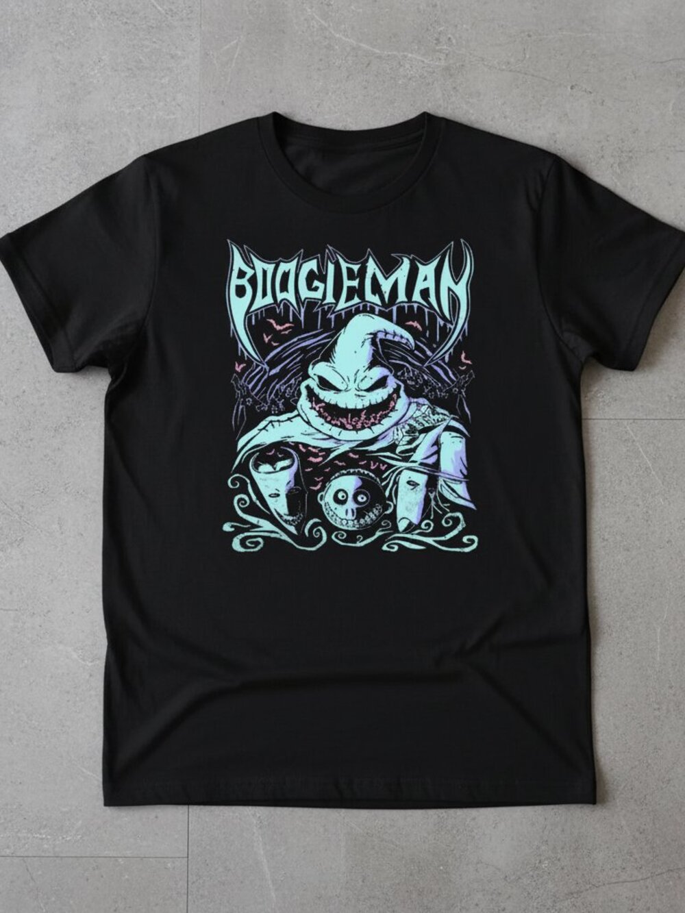 Boogeyman Halloween Graphic T-Shirt Black Spooky Horror Tee Unisex